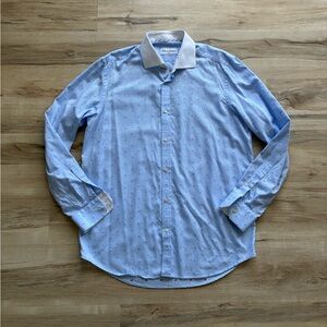 Robert Graham Formal Button Up Blue Men's Dress Shirt